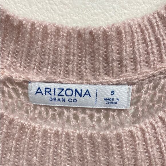 Arizona Jean Co Colorblock Cropped Fuzzy Knit Sweater – Mauve Combo | Size Small - Picture 2 of 11